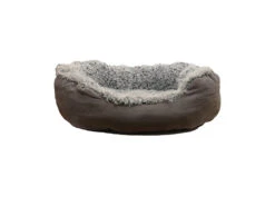 Rosewood - Grey Faux Suede Oval Dog Bed