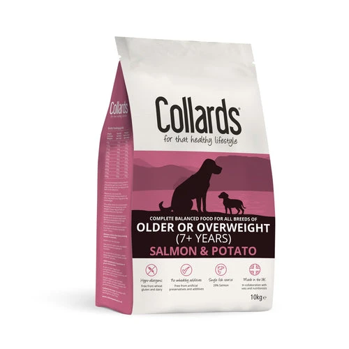 Collards Hypoallergenic Dry Dog Food For Older Or Overweight Dogs With Salmon And Potato 10kg 3 Collards Hypoallergenic Dry Dog Food For Older Or Overweight Dogs With Salmon And Potato 10kg