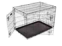 RAC - Metal Fold Flat Dog Crate With Plastic Tray