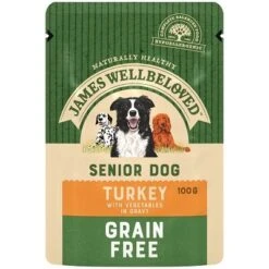 James Wellbeloved Dog Senior Turkey Grain Free Pouches 12x100g