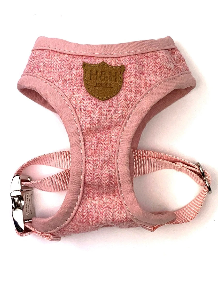 Hugo & Hudson - Pink Tweed Dog Harness 3 Hugo & Hudson - Pink Tweed Dog Harness