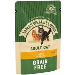 James Wellbeloved Cat Adult Lamb Grain Free Pouches 12x85g