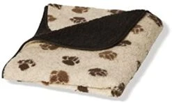 Danish Design - Sherpa Fleece Dog Blanket - Beige/Brown Paw