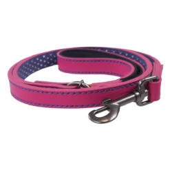 Joules - Pink Leather Dog Lead