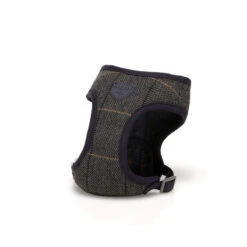 Hugo & Hudson - Grey Checked Herringbone Dog Harness