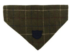 Hugo & Hudson - Dark Green Checked Tweed Dog Bandana