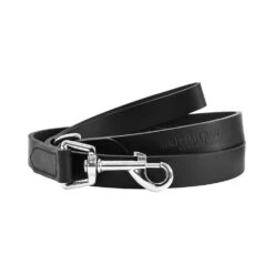 The British Bag Company - Premium Leather Dog Lead - Black- Slim 15mm
