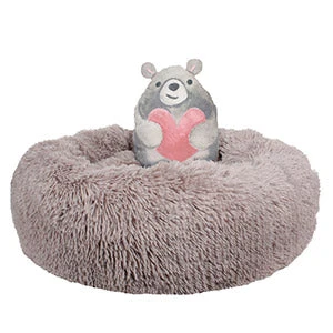 Dream Paws Anxiety Reducing Dog Bed With Plush Bear Toy - Brown 5 Dream Paws Anxiety Reducing Dog Bed With Plush Bear Toy - Brown - Image 3