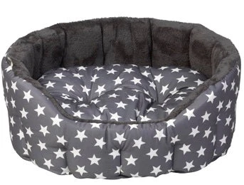 House Of Paws - Grey Star Oval Dog Bed 3 House Of Paws - Grey Star Oval Dog Bed