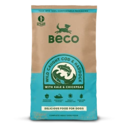 Beco Wild Caught Cod & Haddock With Kale & Chickpeas Dry Adult Dog Food, Complete Recipe, 2kg