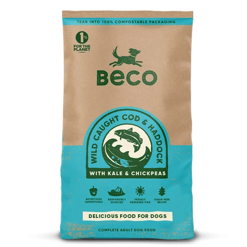 Beco Wild Caught Cod & Haddock With Kale & Chickpeas Dry Adult Dog Food, Complete Recipe, 12kg 3 Beco Wild Caught Cod & Haddock With Kale & Chickpeas Dry Adult Dog Food, Complete Recipe, 12kg
