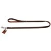 Hunter Cody Leather Leash-Dark Brown/Cognac