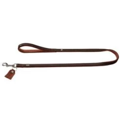 Hunter Cody Leather Leash-Dark Brown/Cognac