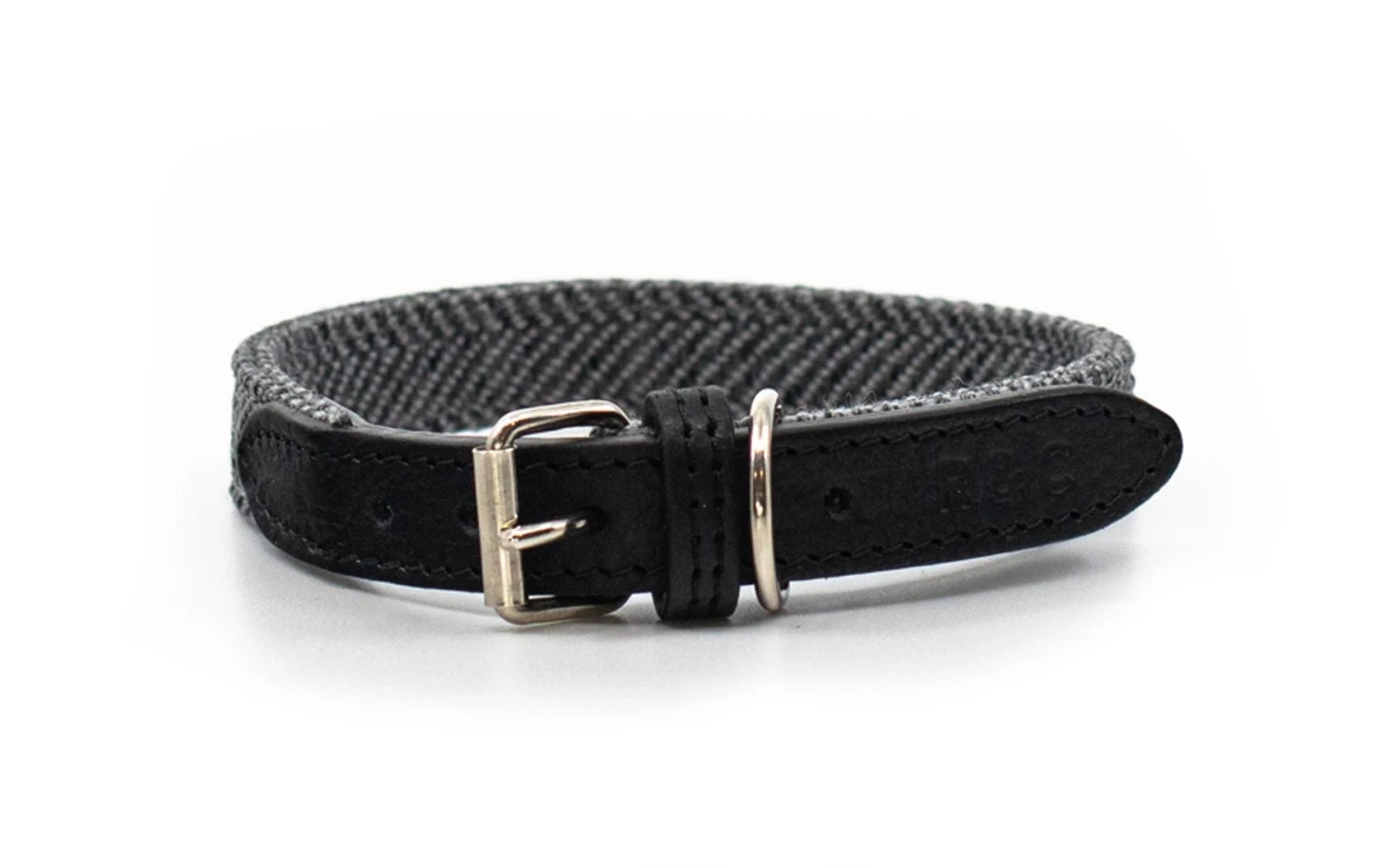 Ralph & Co - Herringbone & Leather Dog Collar - Balmoral 3 Ralph & Co - Herringbone & Leather Dog Collar - Balmoral