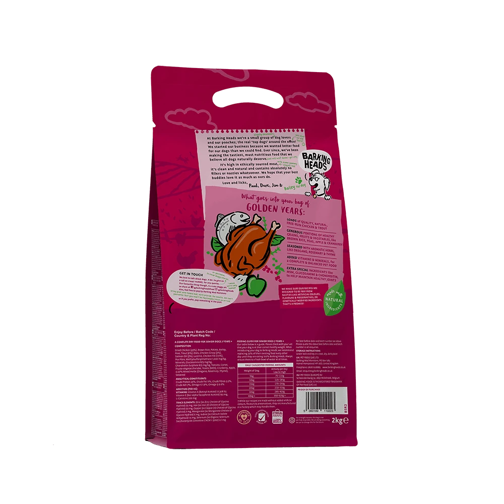 Barking Heads - Golden Years Senior Dry Dog Food 4 Barking Heads - Golden Years Senior Dry Dog Food - Image 2