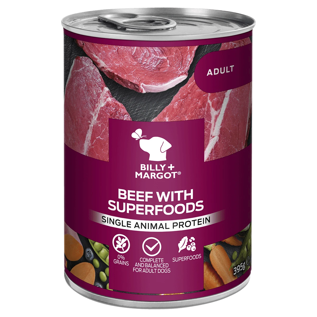 Billy & Margot - Beef & Superfoods Wet Dog Food 12 X 395g Tins 3 Billy & Margot - Beef & Superfoods Wet Dog Food 12 X 395g Tins