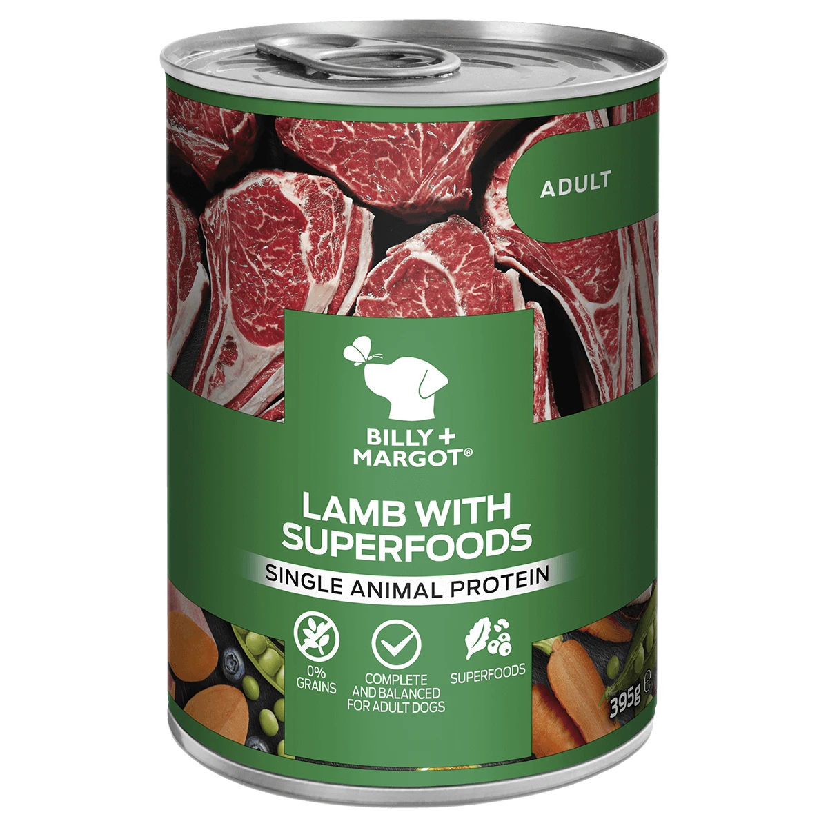 Billy & Margot - Lamb & Superfoods Wet Dog Food 12 X 395g Tins 3 Billy & Margot - Lamb & Superfoods Wet Dog Food 12 X 395g Tins