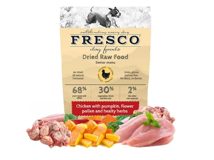 Dry Raw Senior Menu Chicken With Pumpkin, Chamomile, Bee Pollen And Healthy Herbs 3 Dry Raw Senior Menu Chicken With Pumpkin, Chamomile, Bee Pollen And Healthy Herbs