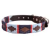 Pioneros Polo Dog Collar - Navy/Pale Blue/Red Stripe -Pet dog dog collar 786 pioneros aug 13 87 1