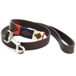 Pioneros Polo Dog Lead - Navy/Cream/Red