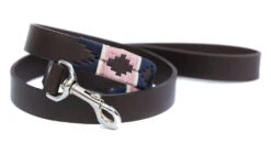 Pioneros Polo Dog Lead - Pink/Navy/White Stripe