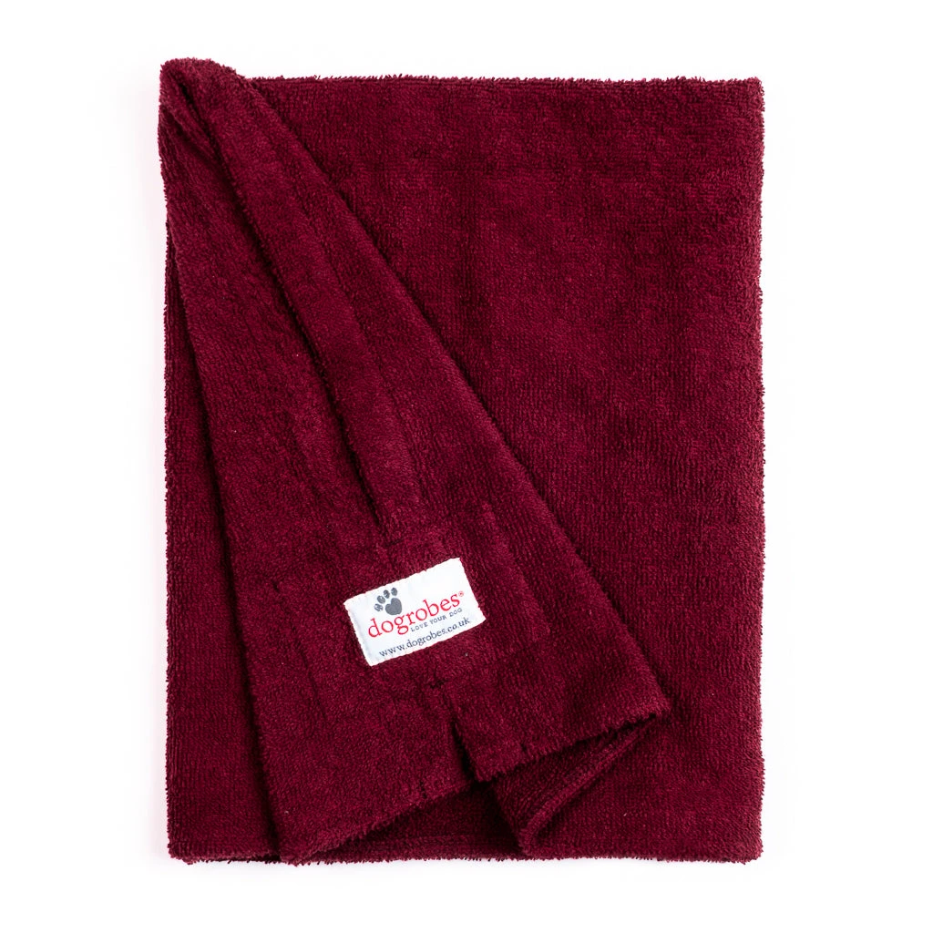 Dogrobes - Dog Robe Drying Coat - Burgundy 4 Dogrobes - Dog Robe Drying Coat - Burgundy - Image 2