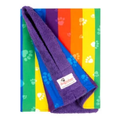 Dogrobes - Dog Robe Drying Coat - Exclusive - Rainbow -Pet dog dogrobe rainbow folded