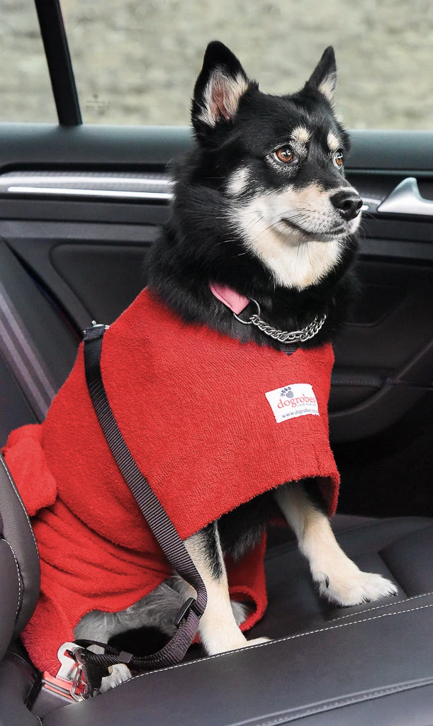Dogrobes - Dog Robe Drying Coat - Red 13 Dogrobes - Dog Robe Drying Coat - Red - Image 11