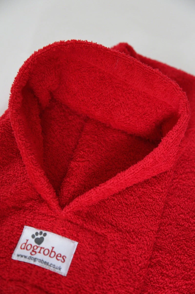 Dogrobes - Dog Robe Drying Coat - Red 4 Dogrobes - Dog Robe Drying Coat - Red - Image 2