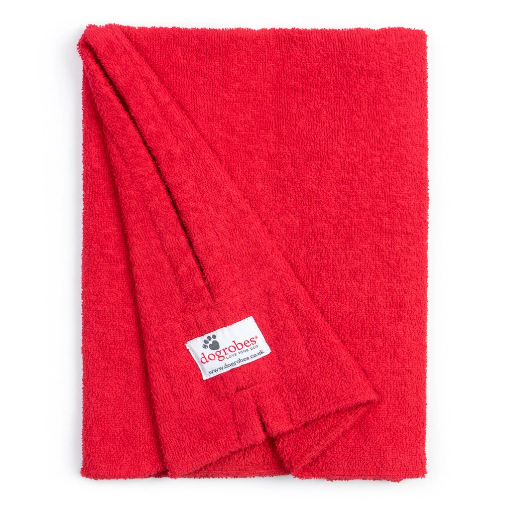 Dogrobes - Dog Robe Drying Coat - Red 5 Dogrobes - Dog Robe Drying Coat - Red - Image 3
