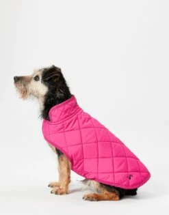 Joules - Raspberry Quilted Dog Coat