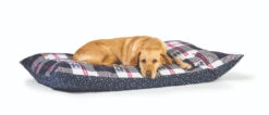 FatFace Penguin Check Deep Duvet Dog Bed -Pet dog fatface penguin check deep duvet with dog
