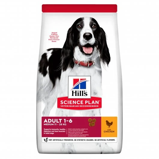Hill's Science Plan Adult Medium Dry Dog Food Chicken Flavour 2.5kg 3 Hill's Science Plan Adult Medium Dry Dog Food Chicken Flavour 2.5kg