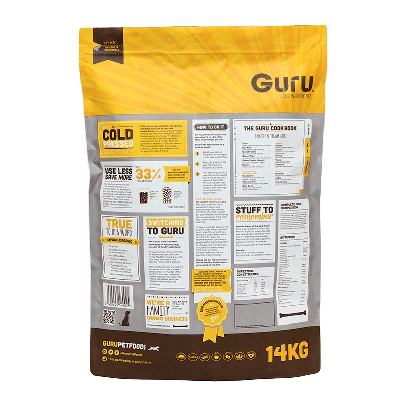 Guru Full On Feast Cold Pressed Dog Food (Grain-Free) – 14kg 4 Guru Full On Feast Cold Pressed Dog Food (Grain-Free) – 14kg - Image 2