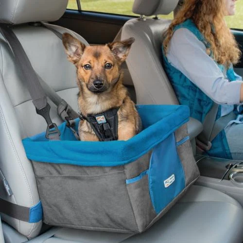 Kurgo - Dog Booster Car Seat - Grey/Coastal Blue 3 Kurgo - Dog Booster Car Seat - Grey/Coastal Blue