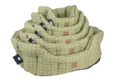 House Of Paws - Green Tweed Oval Snuggle Bed -Pet dog hp028g2 1 3