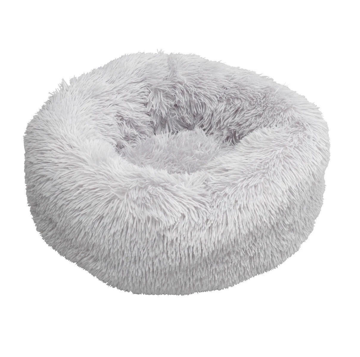 House Of Paws - Grey Faux Fur Donut Dog Bed 3 House Of Paws - Grey Faux Fur Donut Dog Bed