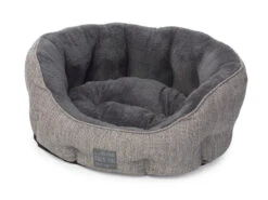 House Of Paws - Grey Hessian & Plush Oval Dog Bed 12 House Of Paws - Grey Hessian & Plush Oval Dog Bed -Pet dog hp662g 8 1