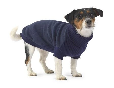 House Of Paws Fleece And Knit Dog Jumper Navy 3 House Of Paws Fleece And Knit Dog Jumper Navy