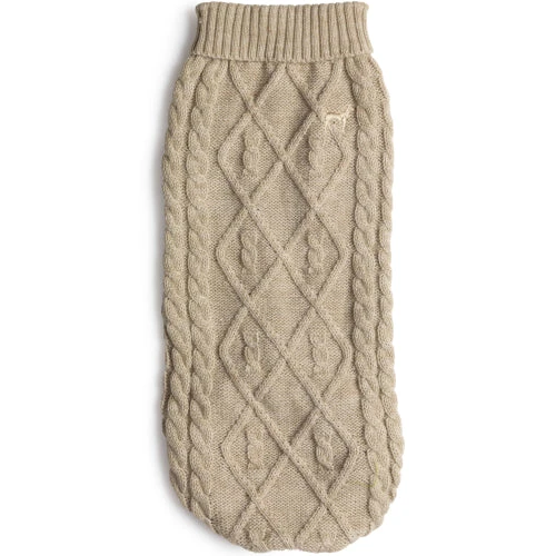 House Of Paws Polo Neck Cable Knit Oatmeal 5 House Of Paws Polo Neck Cable Knit Oatmeal - Image 3
