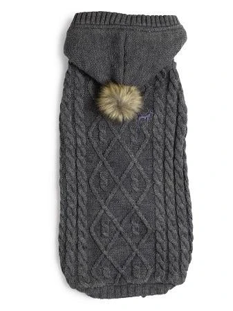 House Of Paws Hoody Cable Knit Grey 3 House Of Paws Hoody Cable Knit Grey