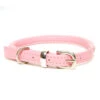 Dogs & Horses - Rolled Leather Dog Collar - Pink