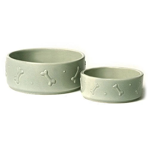 Mutts & Hounds Sage Green Ceramic Bowl 3 Mutts & Hounds Sage Green Ceramic Bowl