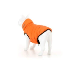 Hugo & Hudson - Orange & Navy Puffer Jacket -Pet dog orange1