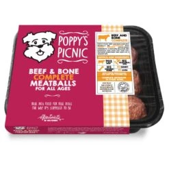 Poppy's Picnic Complete Meatball Hamper -Pet dog poppy s picnic 3d pack beef bone complete meatballs 1000x 1