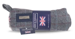Hugo & Hudson Grey Checked Tweed Dog Blanket