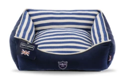 Hugo & Hudson Blue & White Striped Canvas Dog Bed