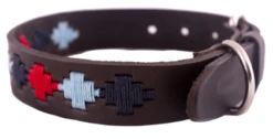 Pioneros Polo Dog Collar Pampa Cross - Navy/PaleBlue/Red