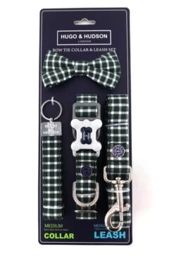 Hugo & Hudson - Green Checked Dog Accessory Set