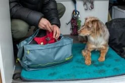 Ruffwear Mt. Bachelor Pad Portable Dog Bed -Pet dog web 35751 haul bag slate blue car rock climbing 01 9